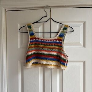 Multicolor Crochet Crop Top